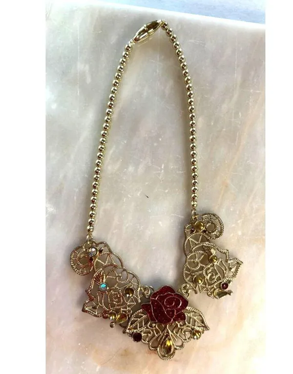 Disney Rapunzel Vintage-Inspired set of 2 missing beads - Golden Floral Necklace - Image 3
