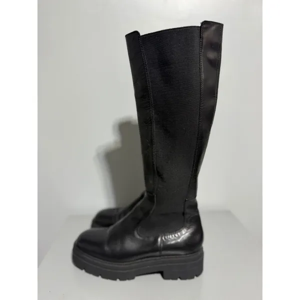 OFFICE London Kody Women's Black Leather Knee High Chelsea Boots EU 40 US 9 - Image 5