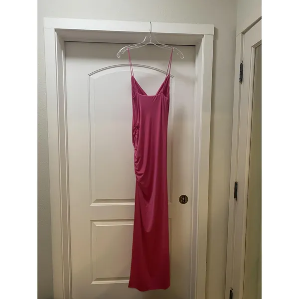 Lovers And Friends Odessa Dress Womens Small Pink Cowl Neck Ruched Maxi Party - Image 4