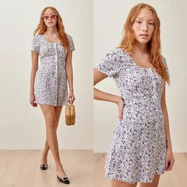 Reformation Margeaux Mini Dress Floral Spring Summer Relaxed‎ Lightweight - Image 2