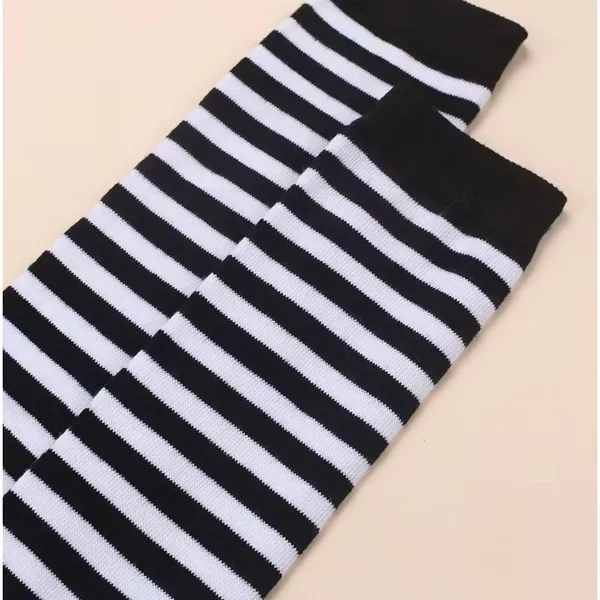 Gray Thick Over the Knee Thigh High Socks ONE SIZE Emo Punk Preppy NEW - Image 3