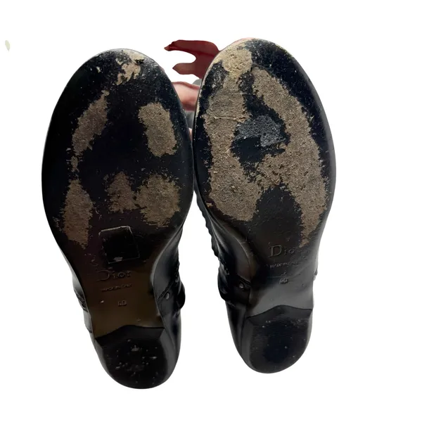 Christian Dior Galliano Ethnic Black Leather Studded OTK Boots EU 40 FW2004 Y2K - Image 9