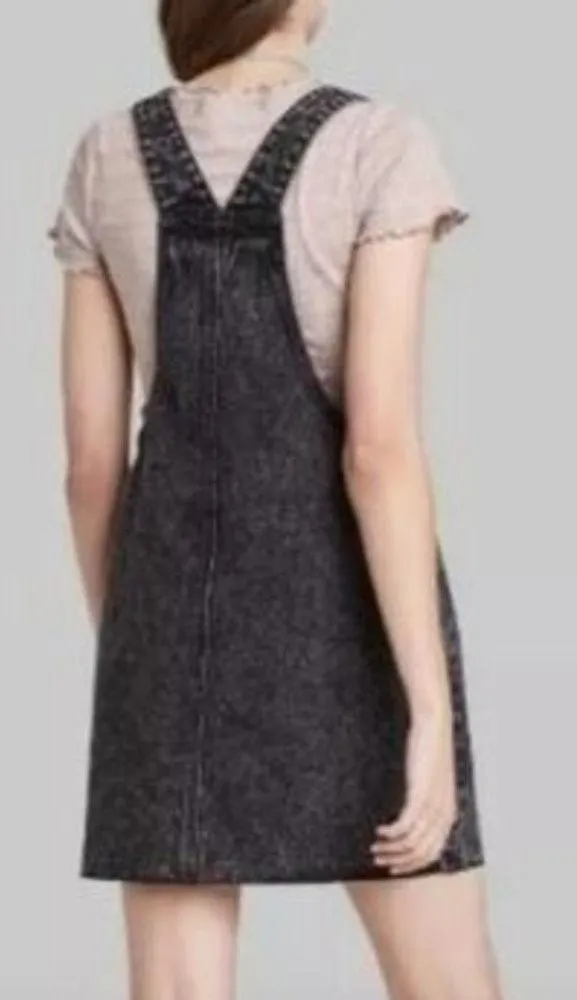 Wild Fable Raw Hem Jumper Skirt Black Gray Size Small - Image 2