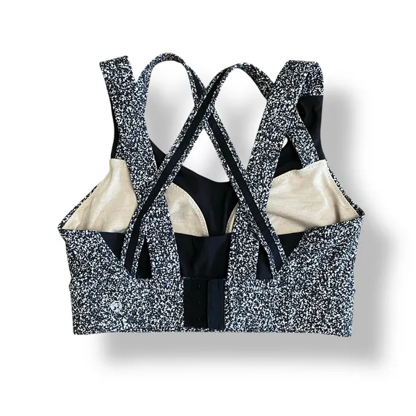 Lululemon Athletica Oxygen Sports Bra Flashback Static White Black‎ Size 8 - Image 3