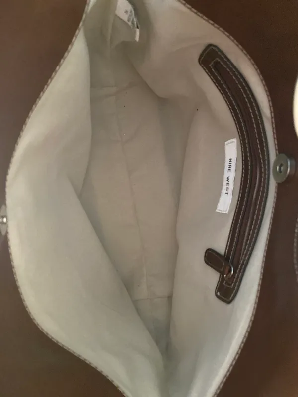 Nine West PVC Bag Brown handbag purse sholder straps + Matching Wallet NWOT - Image 4