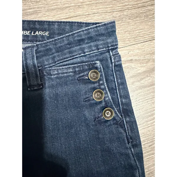 Gap Size 6 28R Women Wide Leg‎ Sailor Jeans Dark Wash Blue Denim Button Detail - Image 8