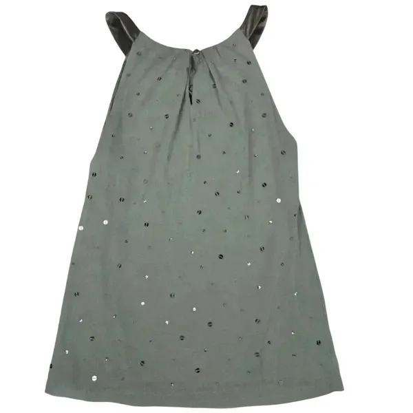 Ann Taylor Women's M Silver Sequin‎ Sleeveless Party Tank Top - Image 9