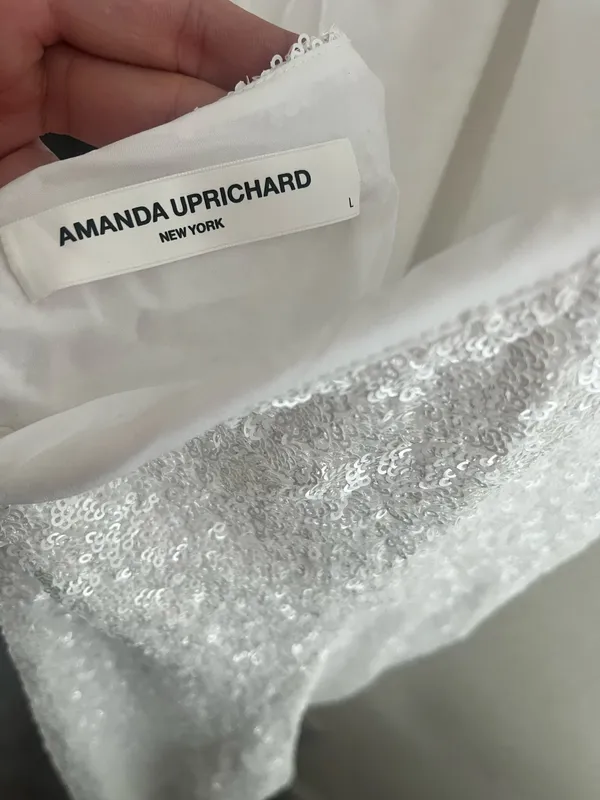 Amanda Uprichard Sequin Samba White - Image 6