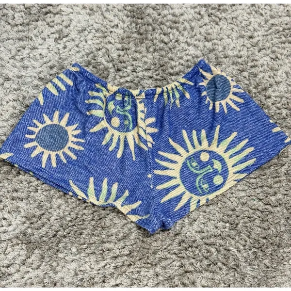Out From Under Ellie Sweatshorts Blue Celestial Sun Drawstring Boho Loungewear M - Image 5