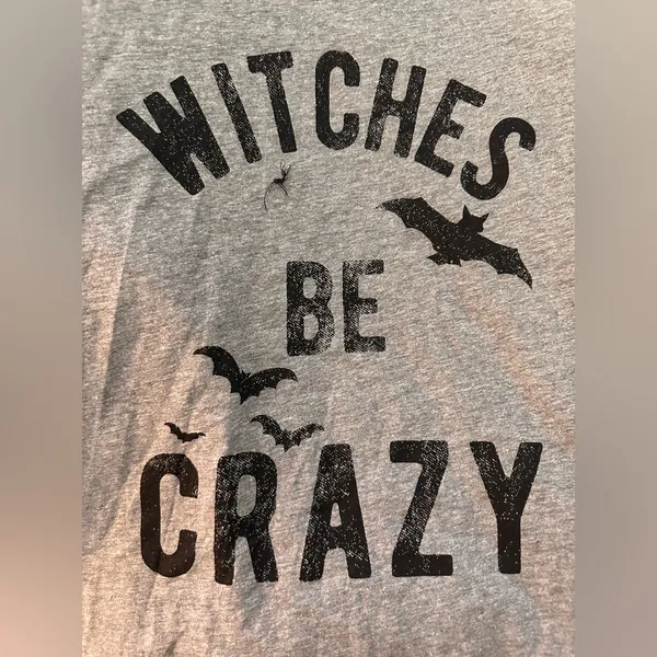 DENIM and Flower Halloween Witches Be Crazy Tee NWOT - Image 3