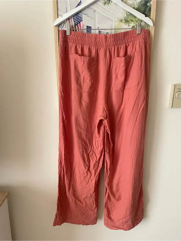 Old Navy High-Waisted Linen-Blend Wide-Leg Pants in Amberglow Large - Image 8