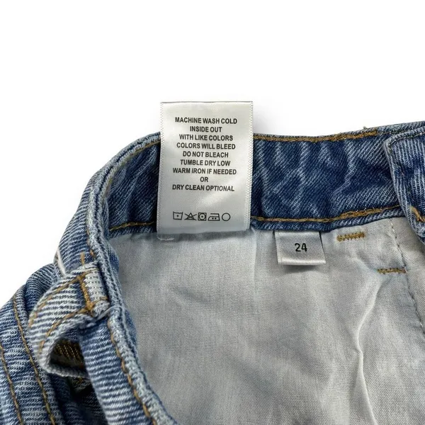 Vervet 90s Dad Jean | Size 24 | Super High Rise | Distressed‎ Denim Straight Leg - Image 8