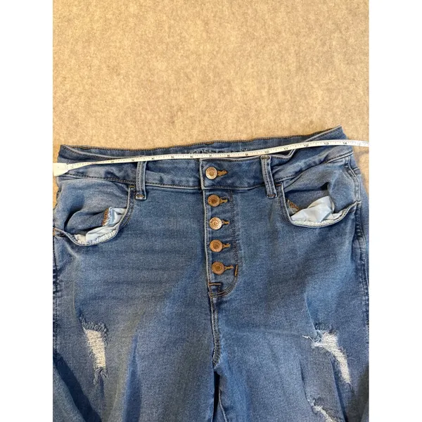 Maurices M. Jeans High Rise Skinny Distressed Button Fly Blue Denim 29x28.5 - Image 5