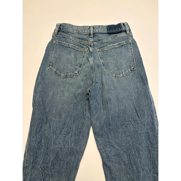 Abercrombie & Fitch 90s Straight Ultra High Rise Jeans Womens 28 Blue Distressed - Image 3