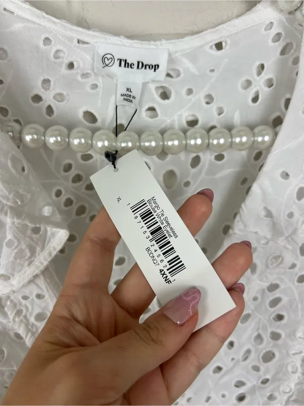 NWT The Drop Margo Tie Sleeveless White Eyelet Top Size XL - Image 5