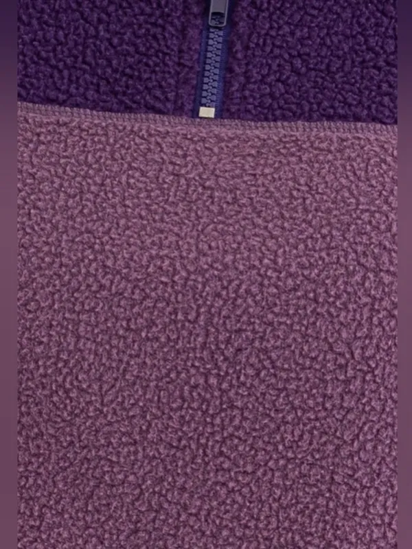 Le Lis Purple Colorblock Cropped Fleece Half Zip Pullover Medium NWT - Image 5