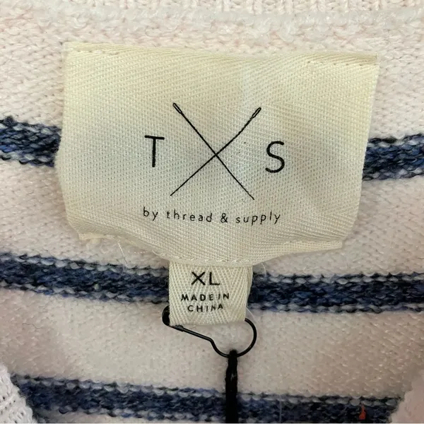 Thread & supply blue & white striped‎ sweater new with tags women’s size XL - Image 3