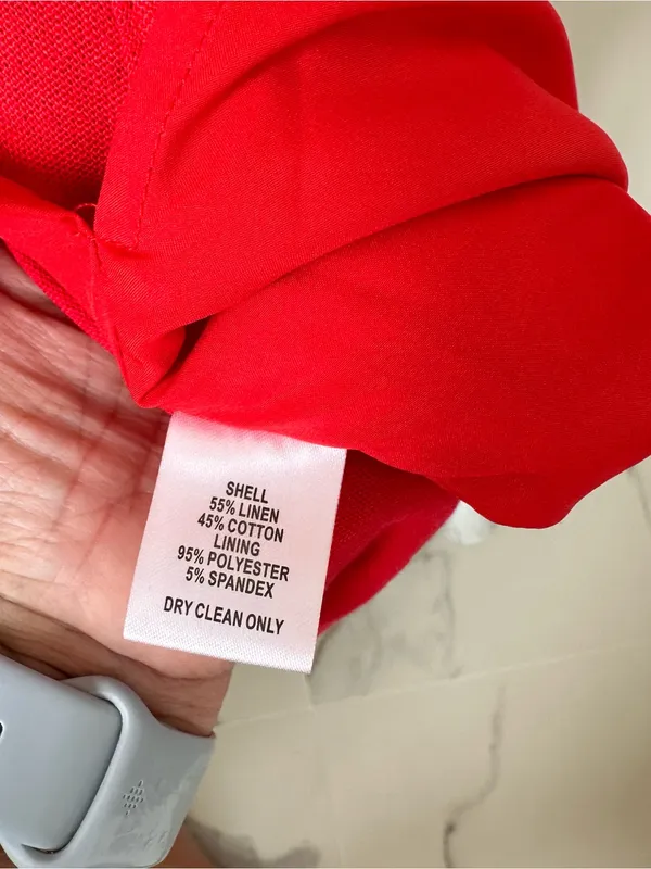 Cotton Candy LA Red Linen Keyhole Dress Size Medium - Image 14