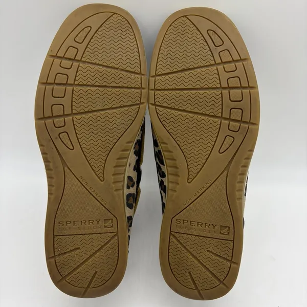 Sperry Top-Sider Womens 6 Boat Shoes Angelfish Black Leopard Lace Up Gold Laces - Image 6
