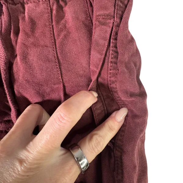 Free People Womens Paperbag Jogger Pants Burgundy‎ Drawstring Cotton XS Boho - Image 12