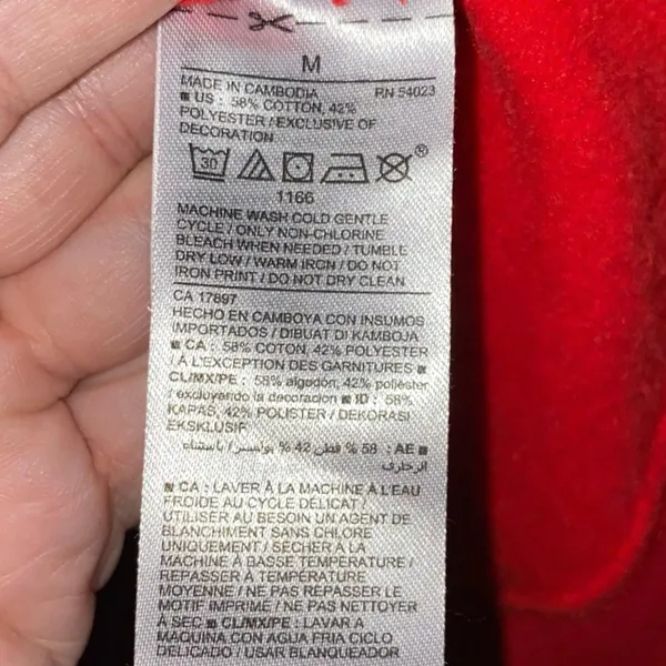 Old Navy “Santa Understands” Red Graphic‎ Sweatshirt Medium - Image 5