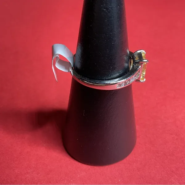Bomb Party RBP8193 “Fate Has It Covered” Lemon CZ on Rhodium Size 10 Ring NWT - Image 2