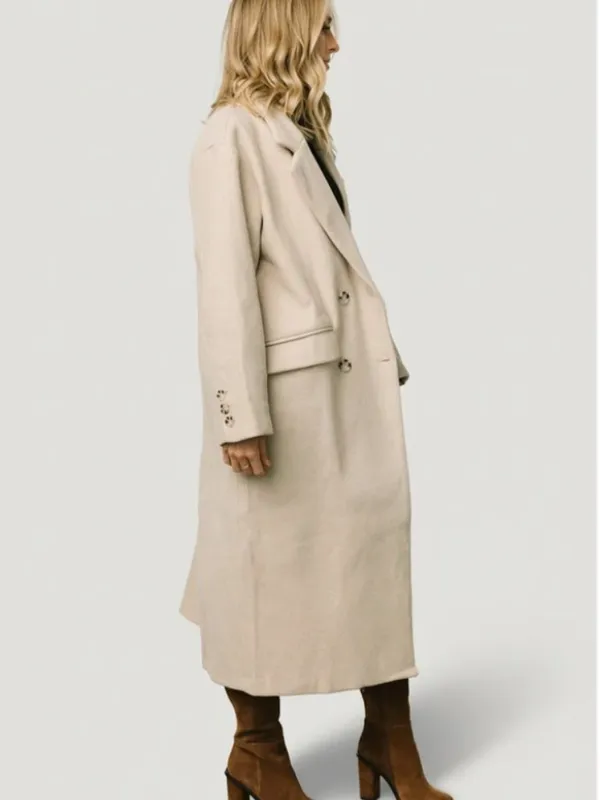 Baltic Born Anderson Double Breasted Long Coat Natural Size M/L - Image 2