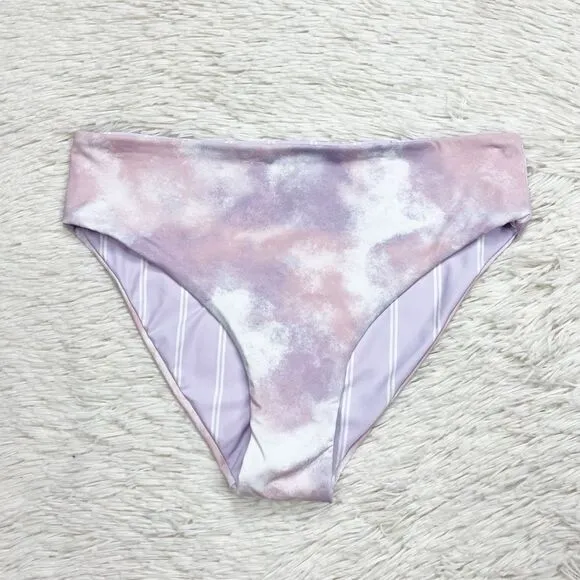 Roxy Sea & Waves Revo Purple Reversible Bikini Bottoms‎ Size Small - Image 6