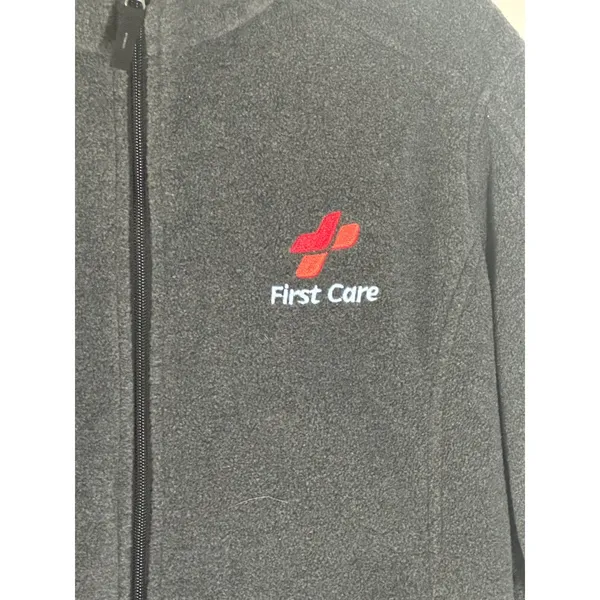 Core365 First Care Fleece Jacket Womens XL Gray Full Zip Soft Mock Neck Coat - Image 3