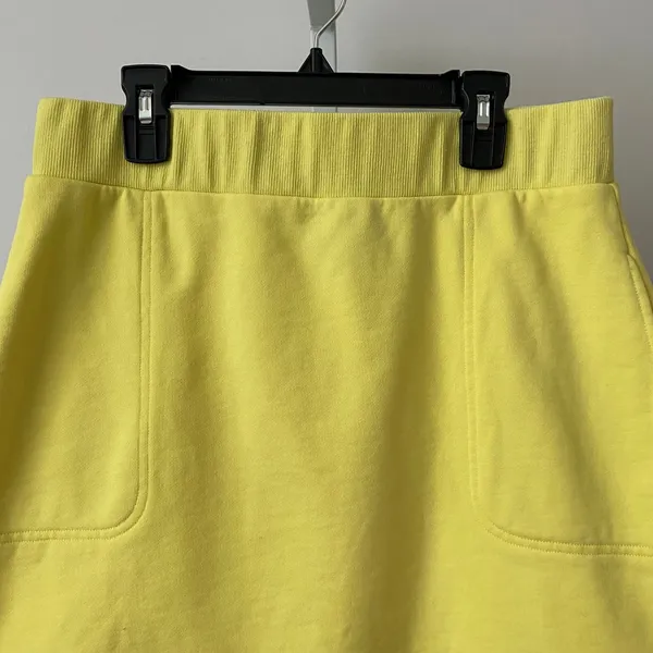 Herve‎ Leger Medium Yellow Skirt Cotton Knit Mini Athleisure Loungewear - Image 2