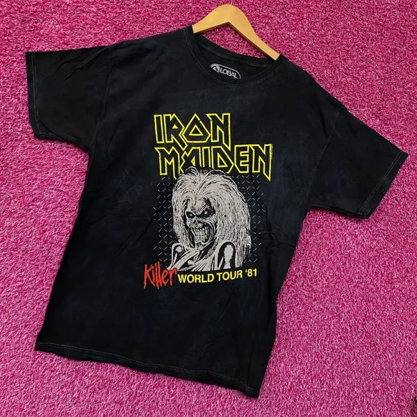 Iron Maiden Killer World Tour 81 Oversized tie dye Tshirt size Small - Image 3