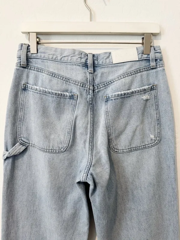Pistola Dylan Carpenter Jeans Size 26 Wide Leg Baggy Light Wash Denim Utility - Image 11
