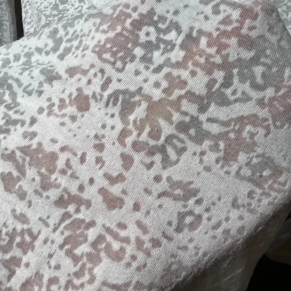 Y2K White Burnout Slub Knit Long Sleeve Top Sheer Scoop Neck‎ Pocket Size L - Image 9