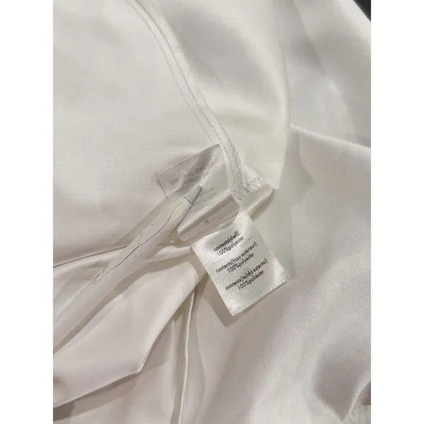 NWT WeWoreWhat Womens Dress White Rose Mini Satin Strapless A Line Party Size 6 - Image 9