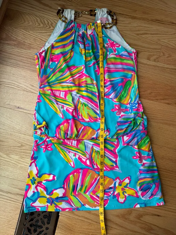 Lilly Pulitzer Siena Sea Blue Summer Haze Halter Dress S - Image 8