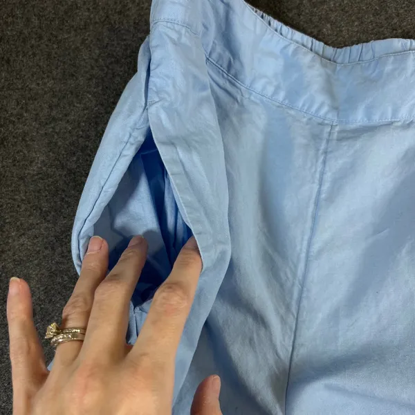 Vineyard Vines Womens Blue Linen Blend Wide Leg Crop Pants Size M High Rise - Image 11