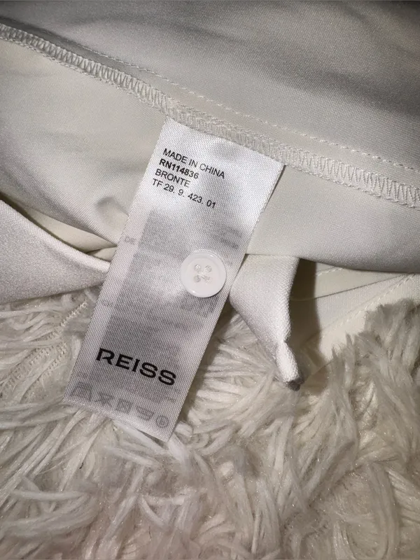 NEW Reiss Bronte Ruched Sleeveless ivory Midi Dress sz 4 - Image 8