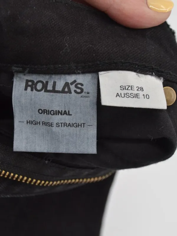 Rolla's Original High Rise Straight Jeans Black Size 28 - Image 5
