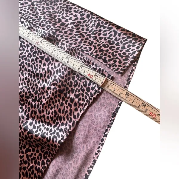 Victoria’s Secret PINK Satin Leopard Midi Slip Skirt Pink Black Bias Cut XL NWT - Image 13