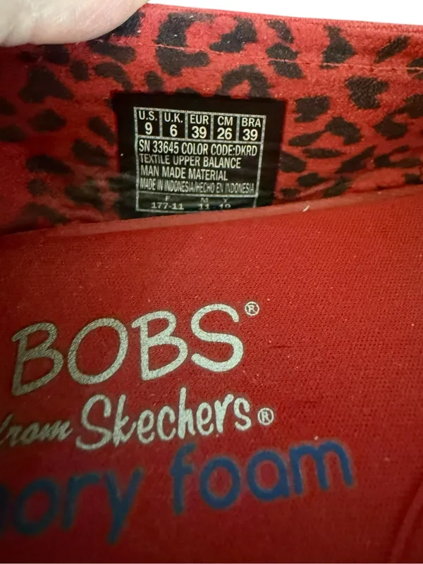 Skechers Women's Slip-On Canvas Flats - Red Bobs - Image 4