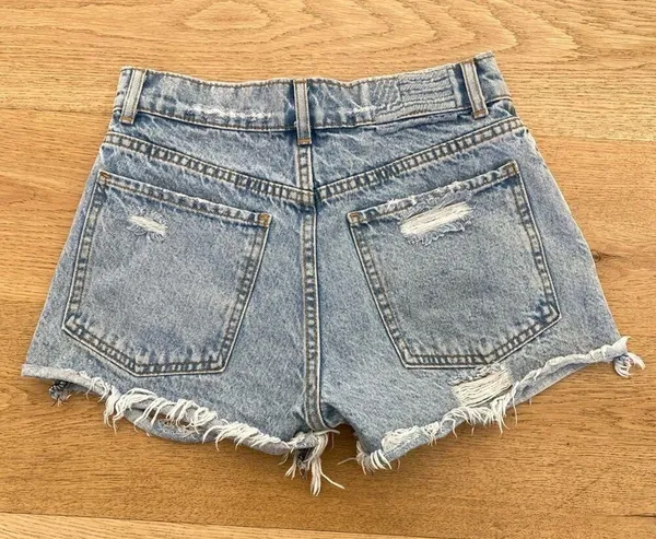 Revice Denim Distressed Fray Hem Shorts - Image 3