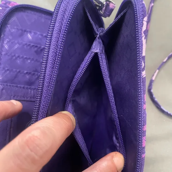 Vera Bradley 3 in 1 Crossbody Bag Purple Floral - Image 8