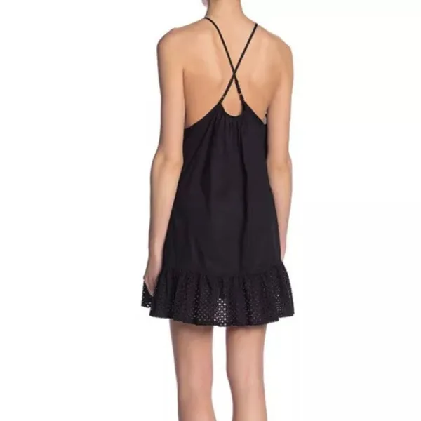 Free People Calico cotton trapeze eyelet top dress xs - Image 12