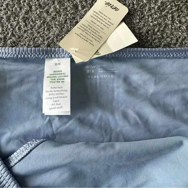 AERIE NWT Sky Blue Ribbed Bikini Bottoms - Image 2