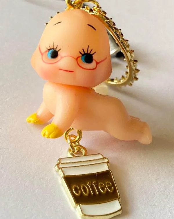 Handmade Kawaii retro y2k baby kewpie doll unisex phone strap/accessory/keychain/bag charm/display👼💚 - Image 3