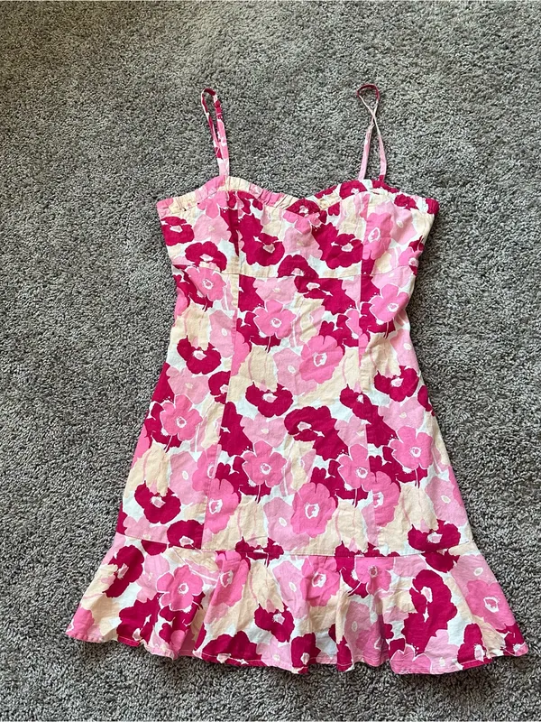 Love Riche Pink Floral Mini Dress - Image 3