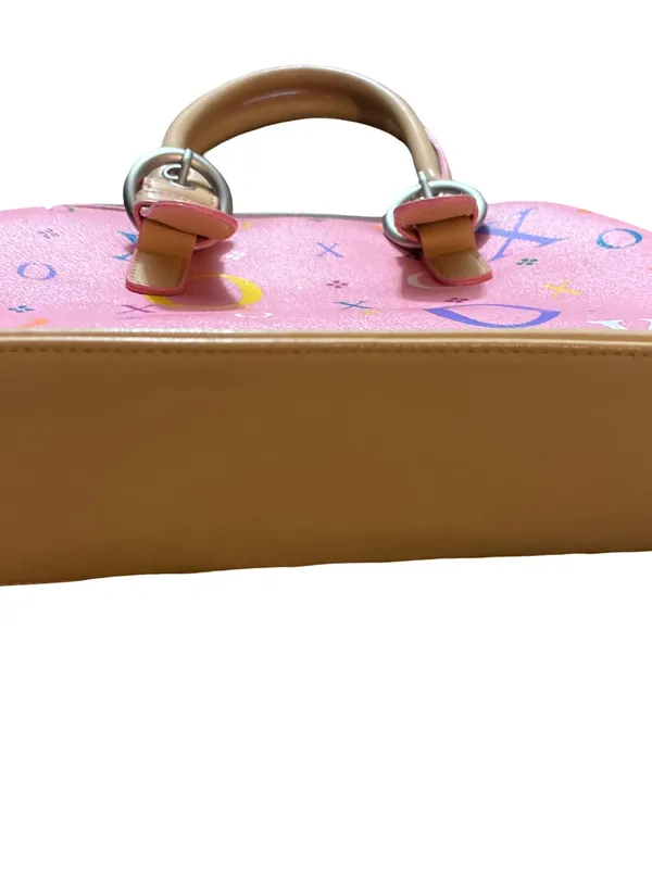 XOXO Pink Multicolor Logo Dome Satchel with Tan Trim - Image 2
