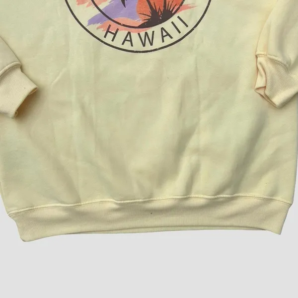 Billabong Yellow Hawaii Sweatshirt Palm Tree Graphic Crewneck Women's M NWOT - Image 6