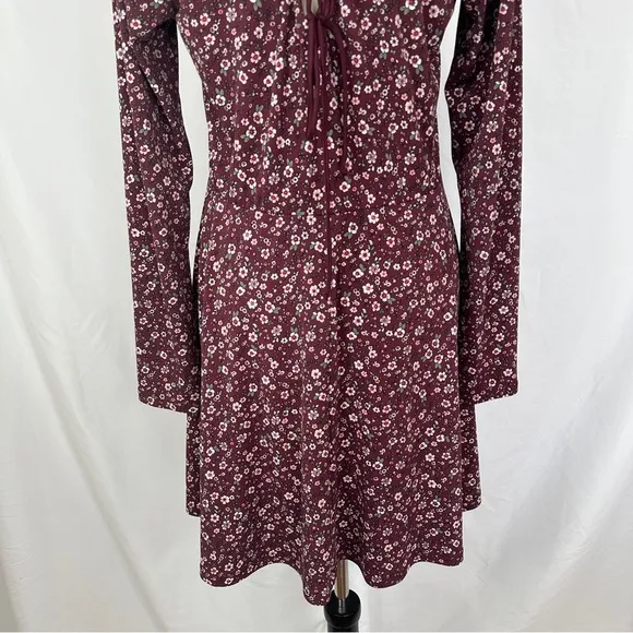Aeropostale Dress Floral Womens Size XL Crisscross Back Long‎ Sleeve Midi Dress - Image 7