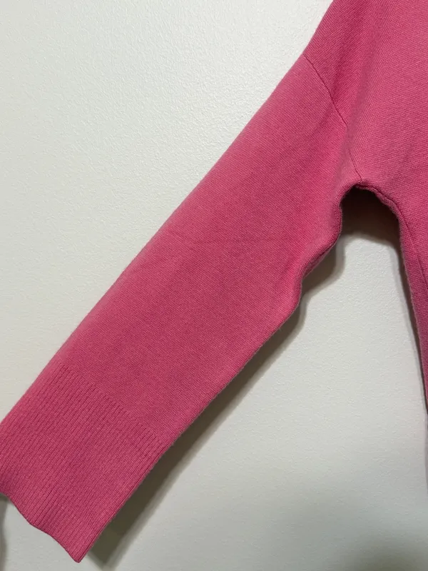 Abercrombie & Fitch Pink Crewneck Sweater Size XS Knit Stretch Bubblegum Summer - Image 6